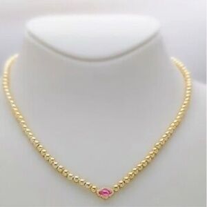 Kendra Scott "Abbie" Gold Beaded Necklace in Azalea Illusion NWT
